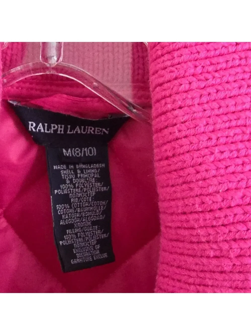 RALPH LAUREN | Quilted Barn Jacket Pink Girls Sz 8 10